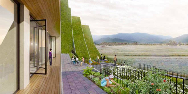 Hualien Wellness & Residential development, Hualien Apartments, Hualien Apartments BIG, houses for seniors, wellness centers, eco-friendly apartments, taiwan architecture, sustainable buildings, green roofs, green-roofed buildings