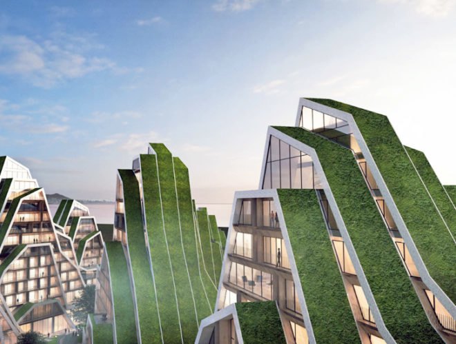 Hualien Wellness & Residential development, Hualien Apartments, Hualien Apartments BIG, houses for seniors, wellness centers, eco-friendly apartments, taiwan architecture, sustainable buildings, green roofs, green-roofed buildings