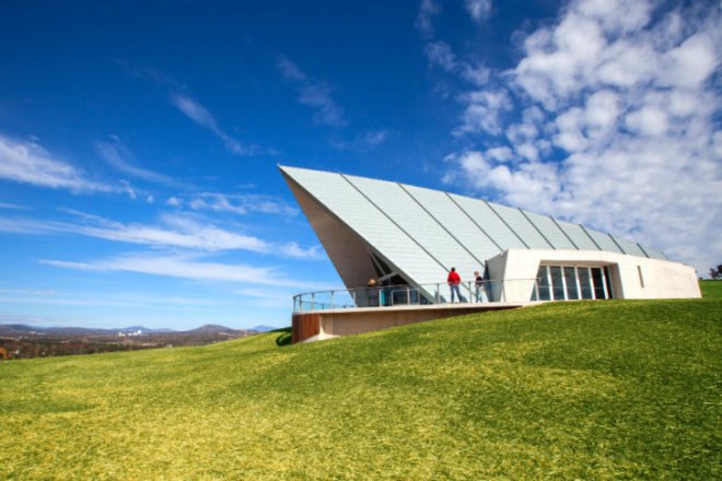 Margaret Whitlam Pavilion, Tonkin Zulaikha Greer, National Arboretum Canberra, Canberra, prefab, eco pavilion, arboretum