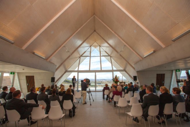 Margaret Whitlam Pavilion, Tonkin Zulaikha Greer, National Arboretum Canberra, Canberra, prefab, eco pavilion, arboretum
