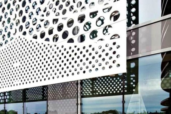 PAD Architects, Beneteau Headquarters, Givrand, France, architecture, HI-MACS, energy efficient design, french architecture, mesh screen, passive design, energy efficiency, solar gain, commercial design, commercial architecture