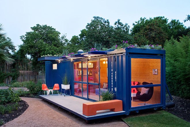 green design, eco design, sustainable design, JIm Poteet Architects, shipping container house, recycled soda caps, Stacey Hill San Antonio, recycled shipping containers, cargotecture