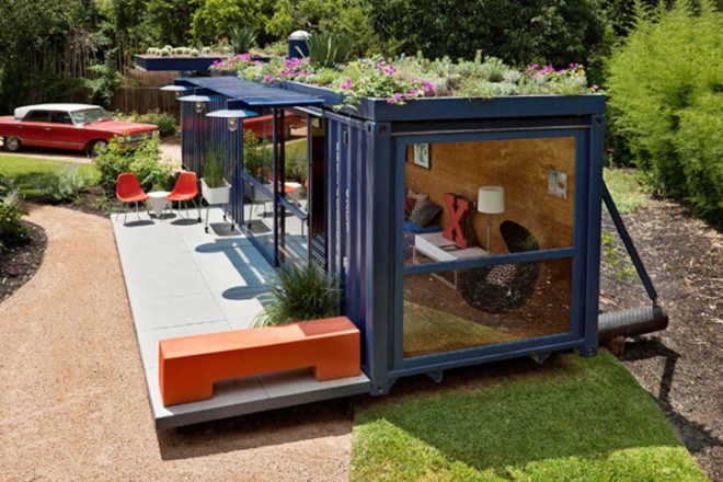 green design, eco design, sustainable design, JIm Poteet Architects, shipping container house, recycled soda caps, Stacey Hill San Antonio, recycled shipping containers, cargotecture