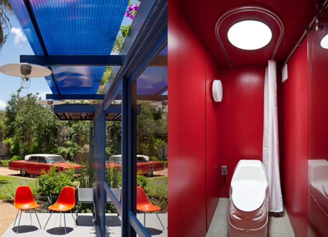 green design, eco design, sustainable design, JIm Poteet Architects, shipping container house, recycled soda caps, Stacey Hill San Antonio, recycled shipping containers, cargotecture