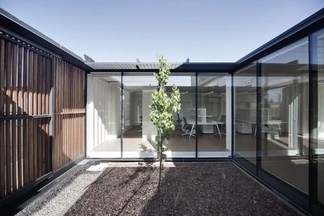 Room11, cargotecture, shipping containers, shipping containers architecture, shipping container company, Melbourne, Australia, royal wolf, light filled interior, spacious interior, interior courtayrds, skylights