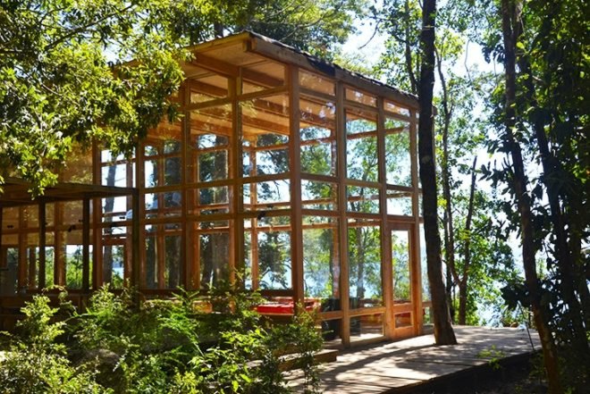 Squella Arquitectos, Chile, the House at Rupanco Lake, native forest, glazed home, home in the woods, transparent architecture, architecture, green materials