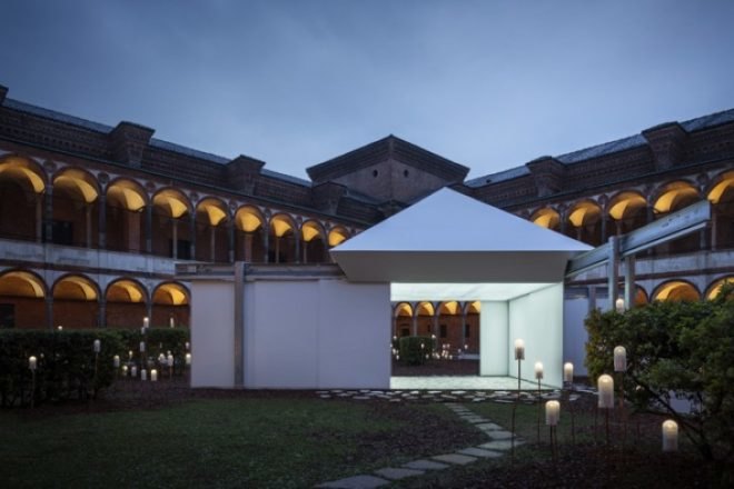 Torafu Architects, Sliding Nature Installation, Milan Design Week 2014, Panasonic exhibit, milan 2014, University of Milan, LED lighting