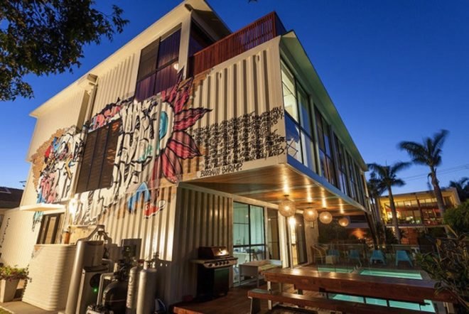 Todd Miller, ZieglerBuild, cargotecture, shipping container home, shipping container architecture, modern house, Brisbane, Australia, largest cargotecture house, shipping containers, industrial chic, saltwater pool