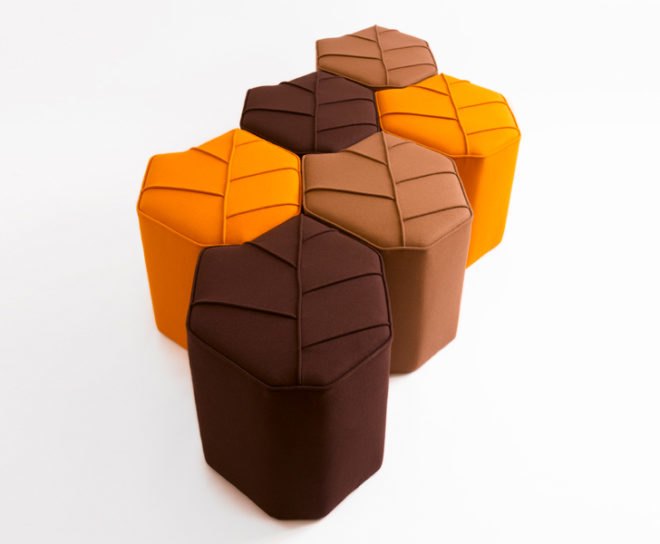 sustainable design, milan design week, eco design, green design , milan design week 2014, Leaf seat stools, design by nico, handmade, sustainable materials