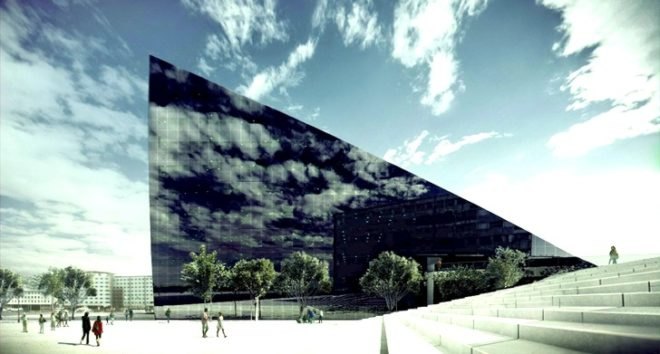 Powerhouse at Brattorkaia by Snøhetta, outstanding buildings by BREEAM NOR, solar cells, heat pumps, heat exchangers, powerhouse alliance builds Norway's first energy-positive office building, World's Northernmost energy-positive office building, energy-positive building in Trondheim, Norway's first energy-positive office building, sea water heating and cooling system