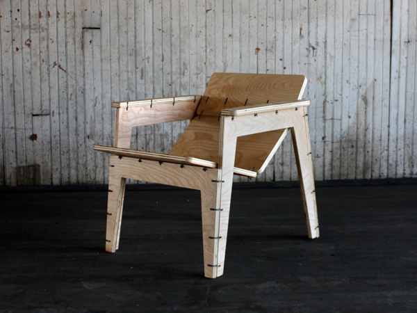 Zip Tie Lounge Chair, will holman, flat pack furniture, flat pack chair, reader submitted content, flat pack lounge chair, chair, furniture, lounge chair, plywood, zip ties, open desk, cnc router, object guerrilla