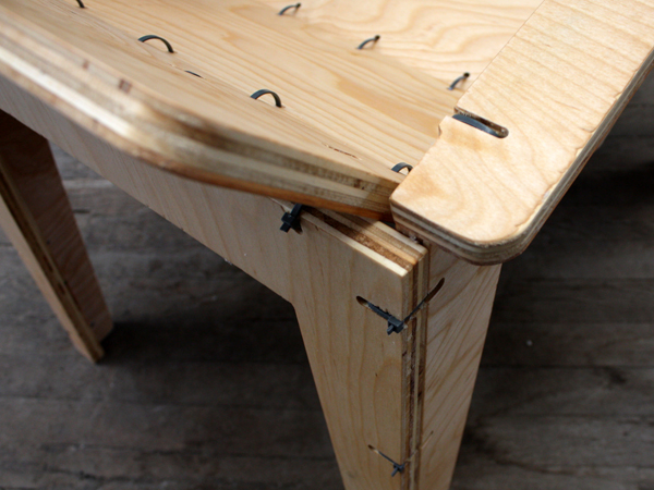 Zip Tie Lounge Chair, will holman, flat pack furniture, flat pack chair, reader submitted content, flat pack lounge chair, chair, furniture, lounge chair, plywood, zip ties, open desk, cnc router, object guerrilla