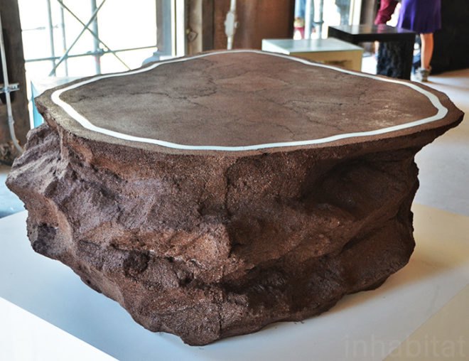 Coffee Grounds Table, Amma Studio, recycled coffee grounds sight unseen, sight unseen offsite, green design, sustainable design, new york design week, nydw, nycXdesign, green furniture, green interiors, sustainable furniture, eco furniture, eco products, green lighting, energy-efficient lighting, recycled materials, sustainable materials, innovative design