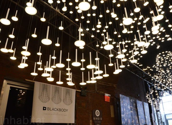 Blackbody Oled, Chandeliers, New York Design Week 2014, Wanted Design 2014, OLED lights, OLED Chandelier, French lighting designers, green design, green chandeliers, lighting design, green design events, green designers nyc
