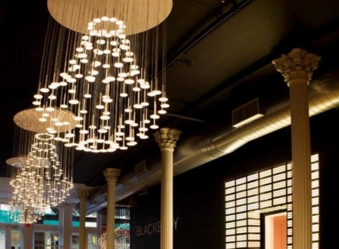 Blackbody Oled, Chandeliers, New York Design Week 2014, Wanted Design 2014, OLED lights, OLED Chandelier, French lighting designers, green design, green chandeliers, lighting design, green design events, green designers nyc