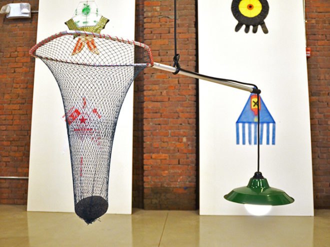 Fishing Net Lamp, Field Experiments, sight unseen, sight unseen offsite, green design, sustainable design, new york design week, nydw, nycXdesign, green furniture, green interiors, sustainable furniture, eco furniture, eco products, green lighting, energy-efficient lighting, recycled materials, sustainable materials, innovative design