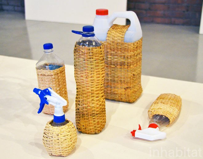 Rattan Bottles, Field Experiments, sight unseen, sight unseen offsite, green design, sustainable design, new york design week, nydw, nycXdesign, green furniture, green interiors, sustainable furniture, eco furniture, eco products, green lighting, energy-efficient lighting, recycled materials, sustainable materials, innovative design