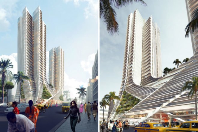 Grove Towers, 3XN, mumbai, green tower, eco tower, ornate spaces, vertical garden