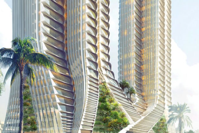 Grove Towers, 3XN, mumbai, green tower, eco tower, ornate spaces, vertical garden