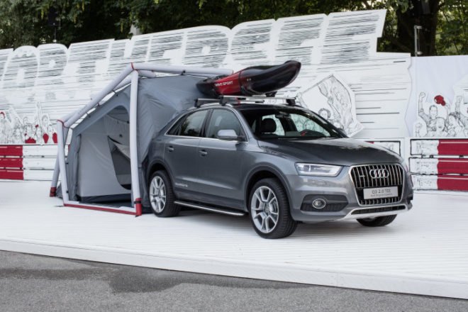 Hemiplanet tent, Hemiplanet inflatable tent, Hemiplanet car tent, Hemiplanet Audi Q3 tent, Audi Q3, Audi Q3 tent kit, Wörthersee Festival