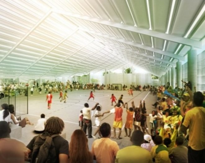 Herzog & de Meuron, Arena de Morro, Brazil, architecture, gym design, Mãe Luiza neighborhood, urban design, urban revitalization, favela redevelopment