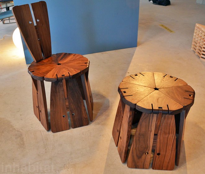 Chorus Stool, Ian Stell, transforming furniture, sight unseen, sight unseen offsite, green design, sustainable design, new york design week, nydw, nycXdesign, green furniture, green interiors, sustainable furniture, eco furniture, eco products, green lighting, energy-efficient lighting, recycled materials, sustainable materials, innovative design