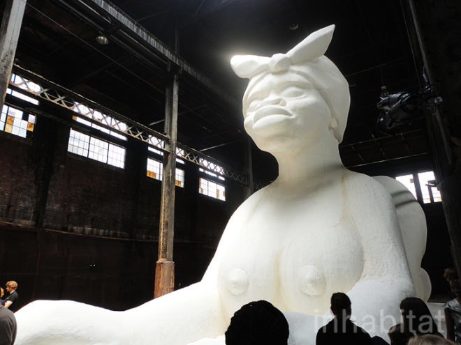 green design, eco design, sustainable design, Kara Walker, Creative Time, Sugar Sphinx, sugar art, eco art, Brooklyn, Williamsburg, Domino Sugar Factory