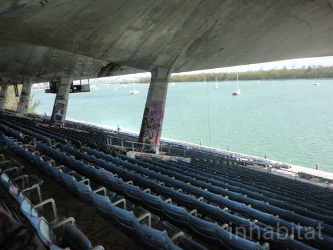 green design, eco design, sustainable design, Miami Marine Stadium, Friends of the miami marine stadium, graffiti, Logan Hicks, waterfront park Miami, passive design, Hilario Candela, adaptive reuse