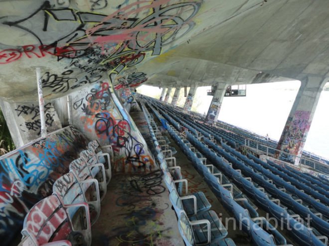green design, eco design, sustainable design, Miami Marine Stadium, Friends of the miami marine stadium, graffiti, Logan Hicks, waterfront park Miami, passive design, Hilario Candela, adaptive reuse