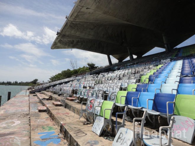 green design, eco design, sustainable design, Miami Marine Stadium, Friends of the miami marine stadium, graffiti, Logan Hicks, waterfront park Miami, passive design, Hilario Candela, adaptive reuse