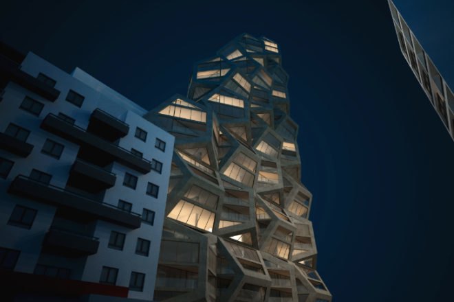 Modular Skyscraper, Tammo Prinz Architects, platonian tower, modular tower, modular housing, lima, peru