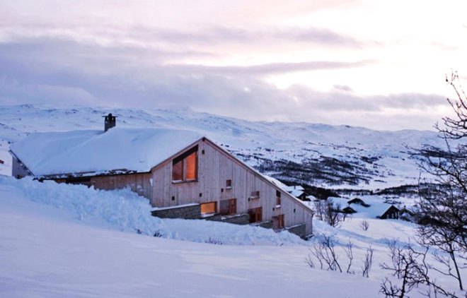 Photos by Nordic Office of Architecture Nordic Office of Architecture, Green-Roofed Moldegaard Cabin, green roofed, strong weather, L-shaped house, Nordic architecture, Norway, Architecture, Daylighting, green roof, Green Materials, local materials