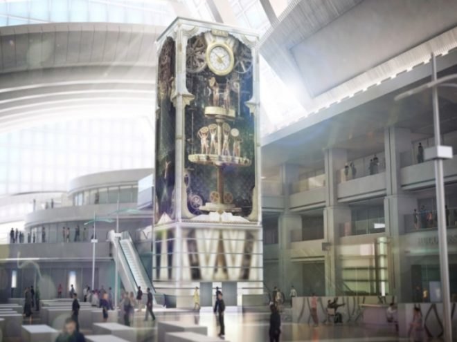 Moment Factory, LAX Installation, Tom Bradley International Terminal, LAX airport design, airport design, interactive media installations, urban desing, architecture, los angeles, MRA International, Sardi Design, largest immersive multimedia system, lighting design, light installations