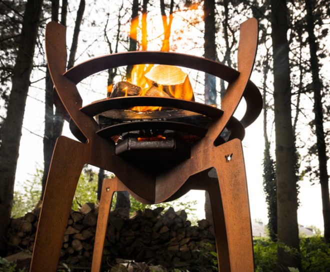 FIREWALKWITHME, Nik Baeyens, fire basket, camping, green design, sustainable design, corten steel, outdoor furniture, green furniture, flatpack, flatpack design