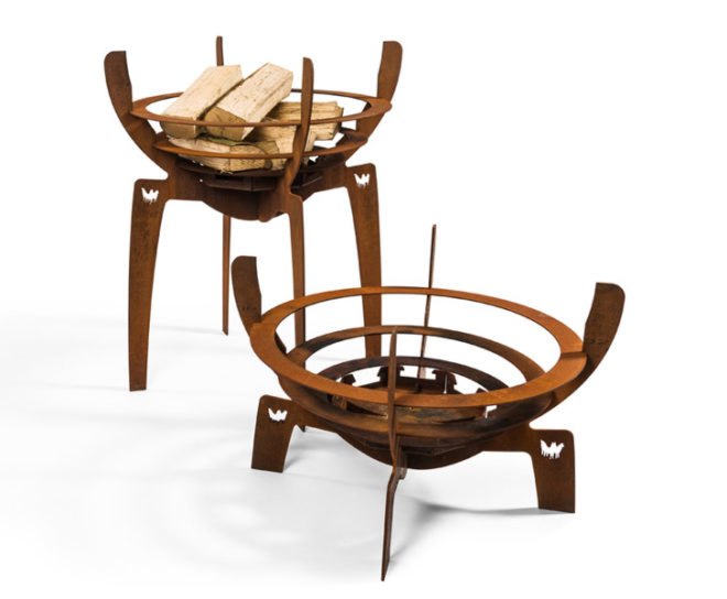FIREWALKWITHME, Nik Baeyens, fire basket, camping, green design, sustainable design, corten steel, outdoor furniture, green furniture, flatpack, flatpack design