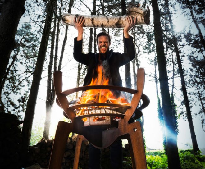 FIREWALKWITHME, Nik Baeyens, fire basket, camping, green design, sustainable design, corten steel, outdoor furniture, green furniture, flatpack, flatpack design