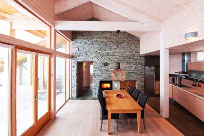 Photos by Nordic Office of Architecture Nordic Office of Architecture, Green-Roofed Moldegaard Cabin, green roofed, strong weather, L-shaped house, Nordic architecture, Norway, Architecture, Daylighting, green roof, Green Materials, local materials
