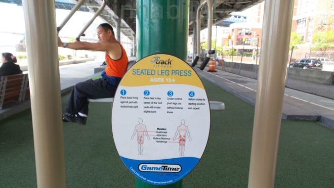 gametime, game time, shop architects, Outdoor Exercise Machines, East River Waterfront Esplanade, lower manhattan, lower east side, outdoor elliptical machines, green design, design for health, design for fitness, eco design, sustainable design, fitness chinatown, outdoor fitness room