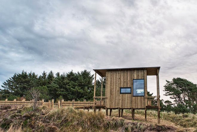 TYIN Tegnestue, Norway, Norwegian wood, low-impact cabin, wooden poles fundations, local materials, recycled windows, Mexican and Norwegian students, Lyset paa Lista, Architecture, Tiny Homes, Recycled Materials, Eco Tourism, Daylighting,