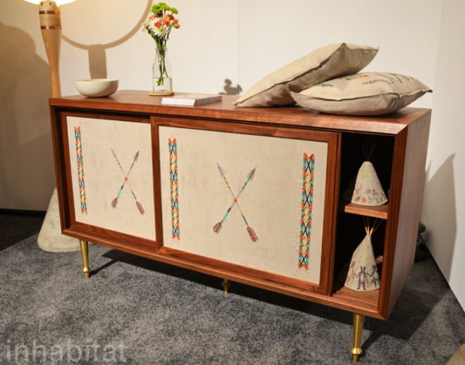 Volk, Coral Tusk, Embroidered Credenza, icff, international contemporary furniture fair, new york design week, icff 2014, green design, sustainable design, green design events, design show, nydw, new york design week 2013, green interiors, sustainable interiors, green furniture, eco furniture, green products, green lighting, energy-efficient lighting, recycled materials