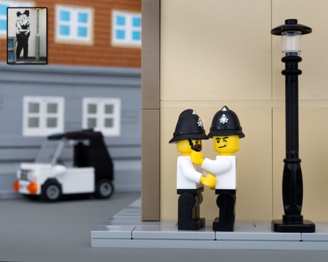 Jeff Friesen, Bricksy, LEGO, Banksy, photography, graffiti, street art, The Brick Fantastic, gallery, Banksy artworks made from LEGO, Banksy LEGO art, art