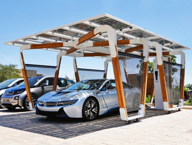 BMW, BMW i3, BMW i8, BMW i, BMW electric vehicle, BMW plug-in hybrid, BMW i Solar Carport concept, solar power, electric vehicle, green car, green transportation