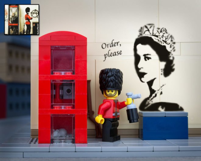 Jeff Friesen, Bricksy, LEGO, Banksy, photography, graffiti, street art, The Brick Fantastic, gallery, Banksy artworks made from LEGO, Banksy LEGO art, art