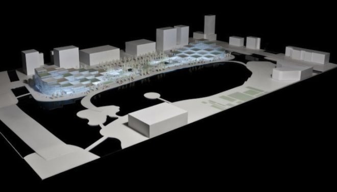 Schmidt hammer lassen, Schmidt hammer lassen architects, green roofs, Ningbo, Ningbo labor union, Ningbo cultural hub, design competition, Ningbo home of staff, home of staff center, terraced building, green roof terraces, table tennis center, chinese architecture, Ningbo architecture