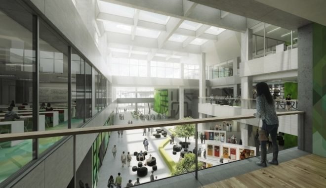 Schmidt hammer lassen, Schmidt hammer lassen architects, green roofs, Ningbo, Ningbo labor union, Ningbo cultural hub, design competition, Ningbo home of staff, home of staff center, terraced building, green roof terraces, table tennis center, chinese architecture, Ningbo architecture