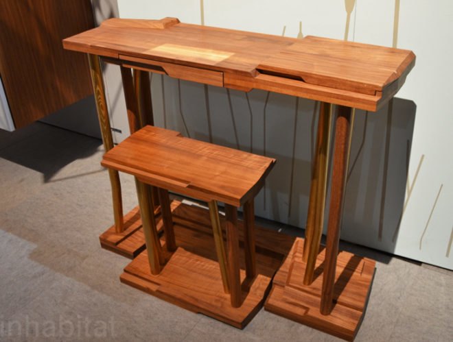 Think Fabricate, Writing Table, bklyn designs, new york design week, bklyn designs 2014, sustainable design, green design, green furniture, reclaimed wood, sustainable furniture, green interiors, sustainable interiors, green products, eco friendly design, recycled materials, sustainable materials, nydw, new york design week 2014