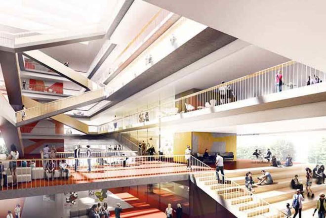 3XN, Architecture, Mälardalen University (MDH), new university building, Daylighting, social interaction, sweden, Green renovation, competition winner
