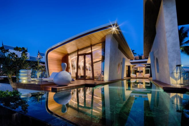 green design, eco design, sustainable design, A-cero architects, Iniala Beach House, glass curtains, Phuket resort, scuba school