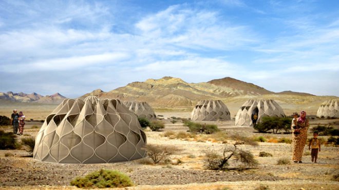 Abeer Seikaly, weaving inspired tents, pop up tents, refugee shelters, disaster zones, honeycomb design, transportables, disaster relief, solar powered tent, solar hot water, Lexus Design Awards, Weaving a Home, fold up shelter, pop up shelter