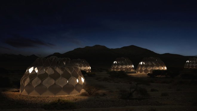 Abeer Seikaly, weaving inspired tents, pop up tents, refugee shelters, disaster zones, honeycomb design, transportables, disaster relief, solar powered tent, solar hot water, Lexus Design Awards, Weaving a Home, fold up shelter, pop up shelter